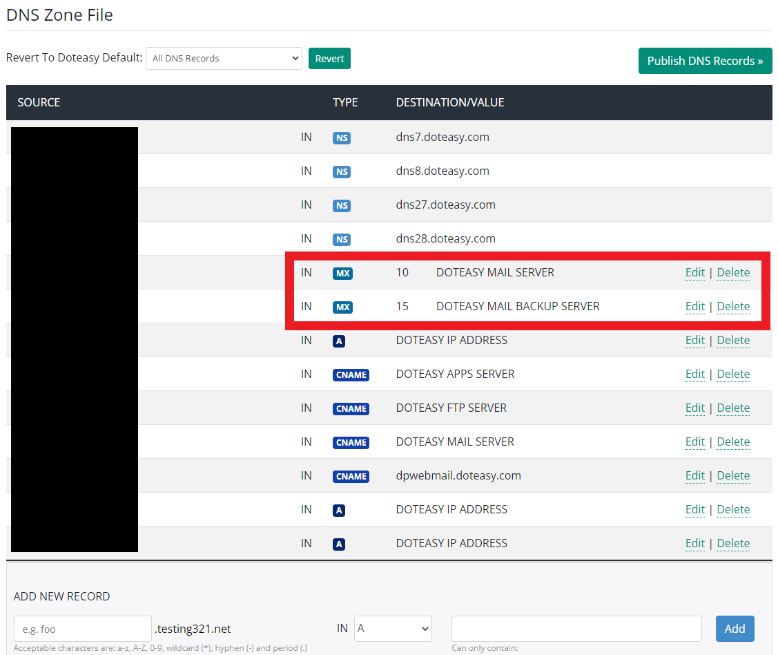 doteasy dns file zone