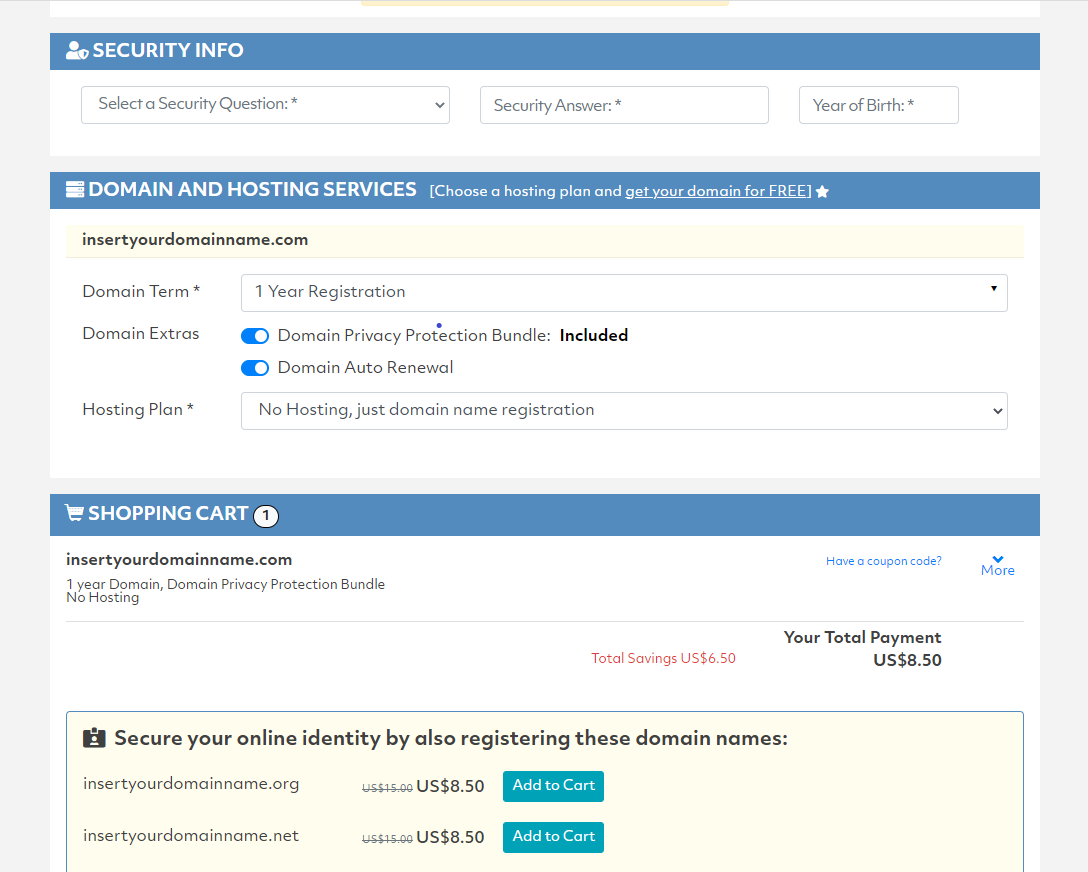 doteasy office 365 domain name sign up